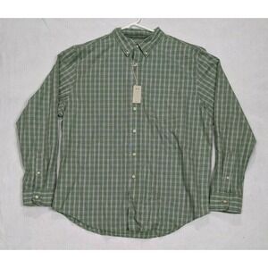 Reed Edward Long‎ Sleeve Mens Shirt Size XL Cotton Green